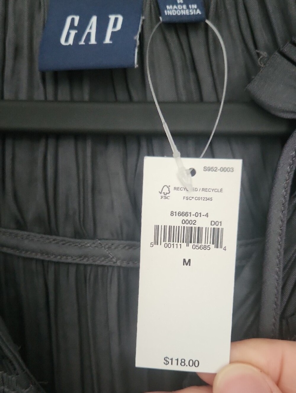 GAP Grey Button-Front Ruffle Maxi Dress - Picture 3 of 7